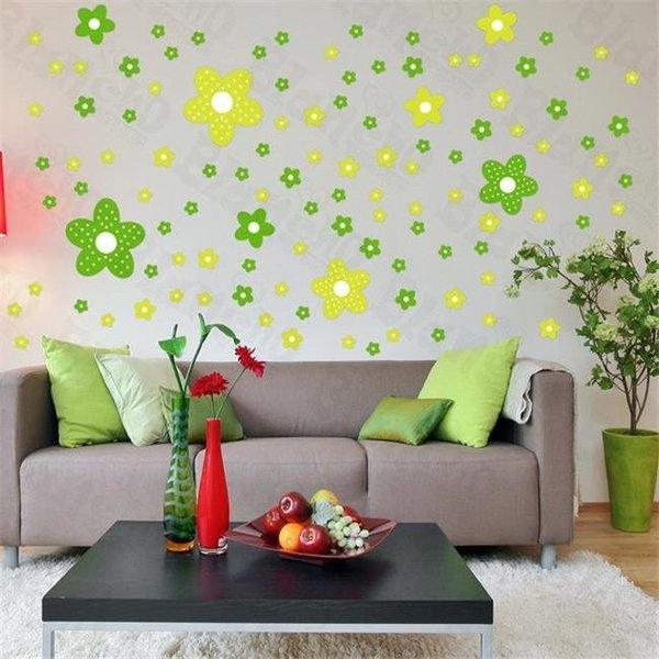 Furnorama Green Floral Design - Large Wall Decals Stickers Appliques Home Decor FU384762